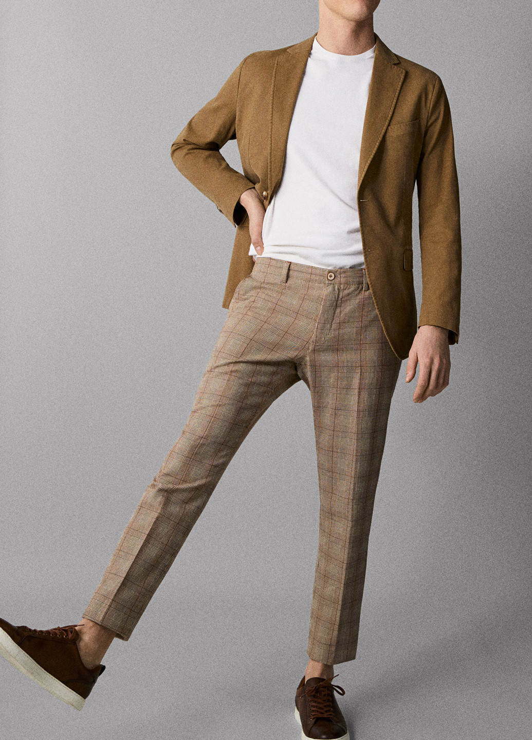 Коричневые кэжуал демисезонные прямые брюки Massimo Dutti
