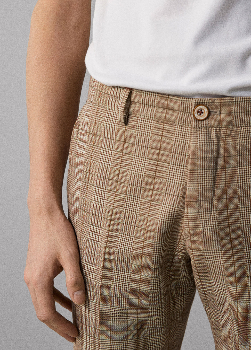 Коричневые кэжуал демисезонные прямые брюки Massimo Dutti