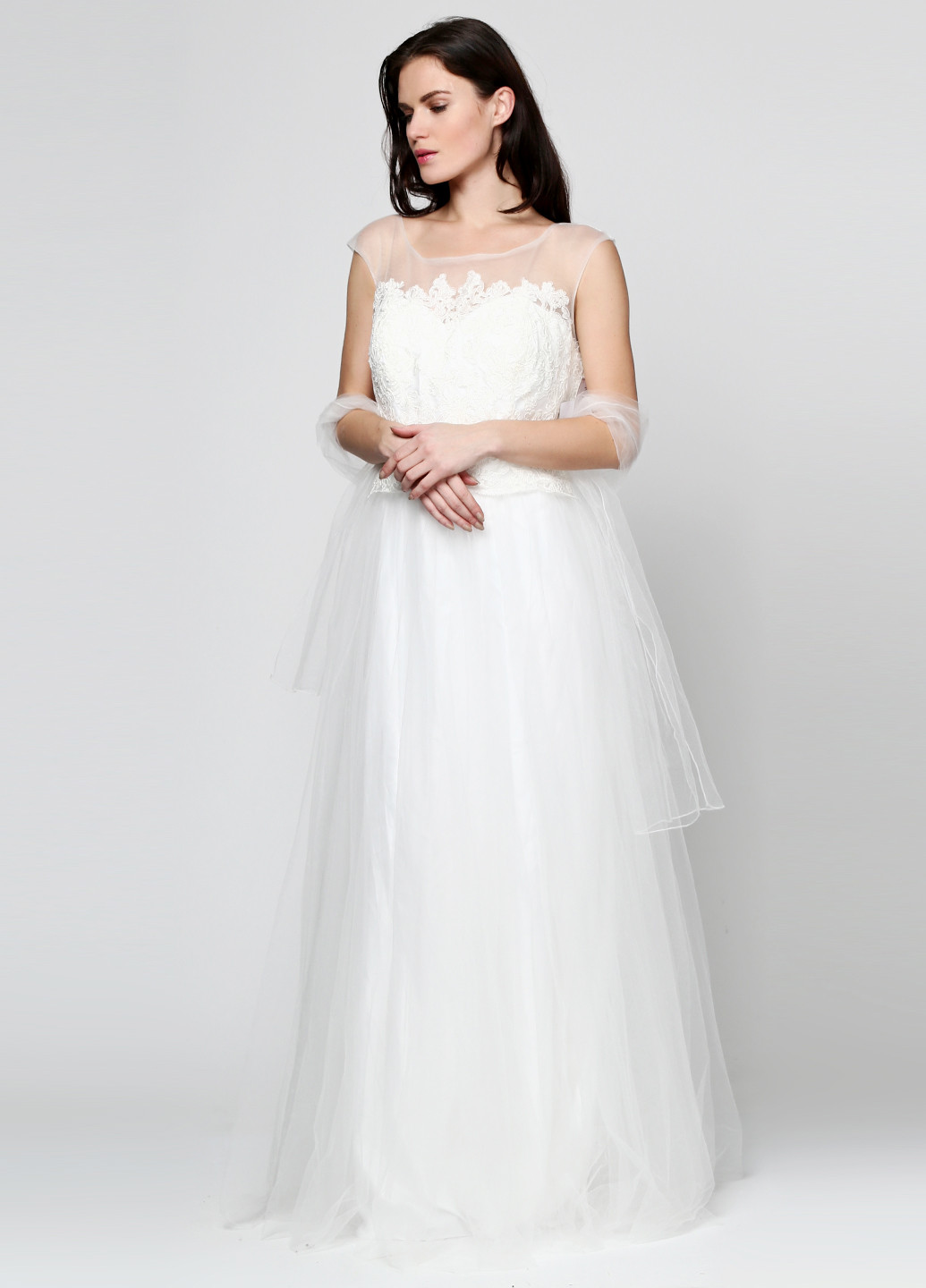 Белое вечернее платье Magic Bride однотонное