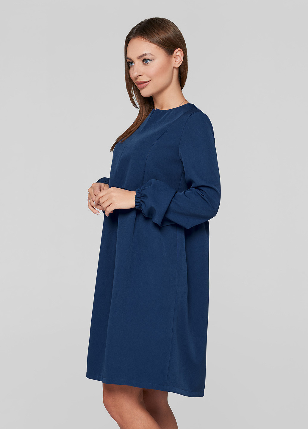 Синее кэжуал платье для беременных в стиле ампир Lullababe однотонное