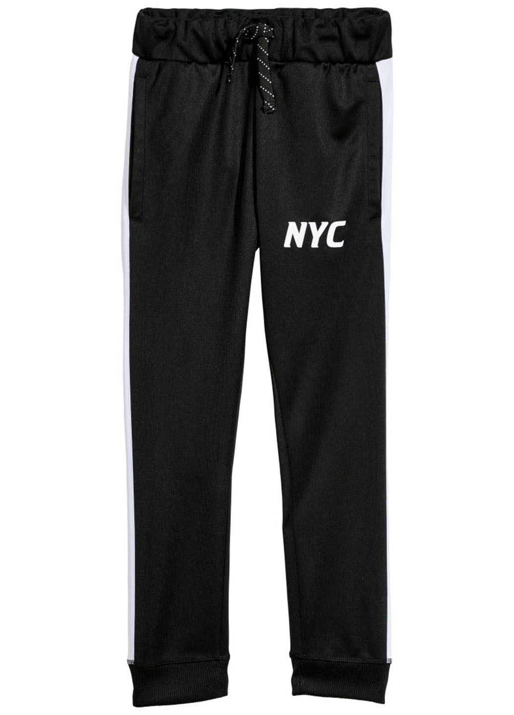 Черные спортивные демисезонные брюки со средней талией H&M