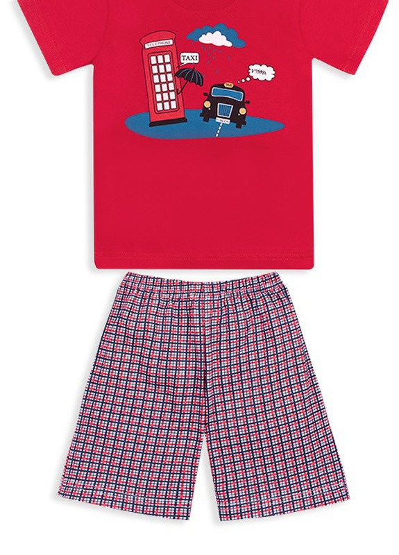 Красная зимняя детская пижама для мальчика pgm-20-2 Габби