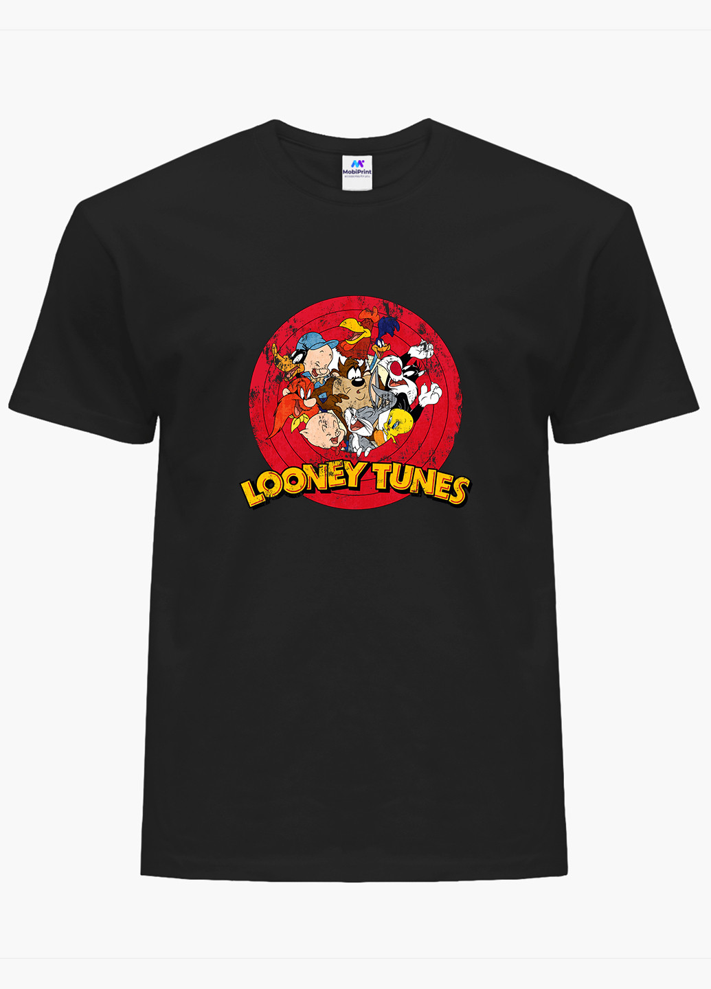Чорна футболка чоловіча луні тюнз (looney tunes) (9223-2880-1) xxl MobiPrint