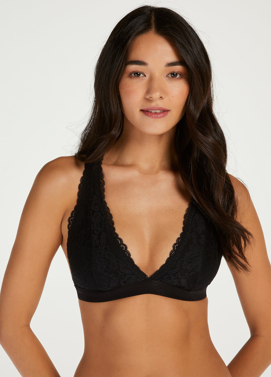 Чорний тріенджел бюстгальтер Hunkemoller без кісточок поліамід