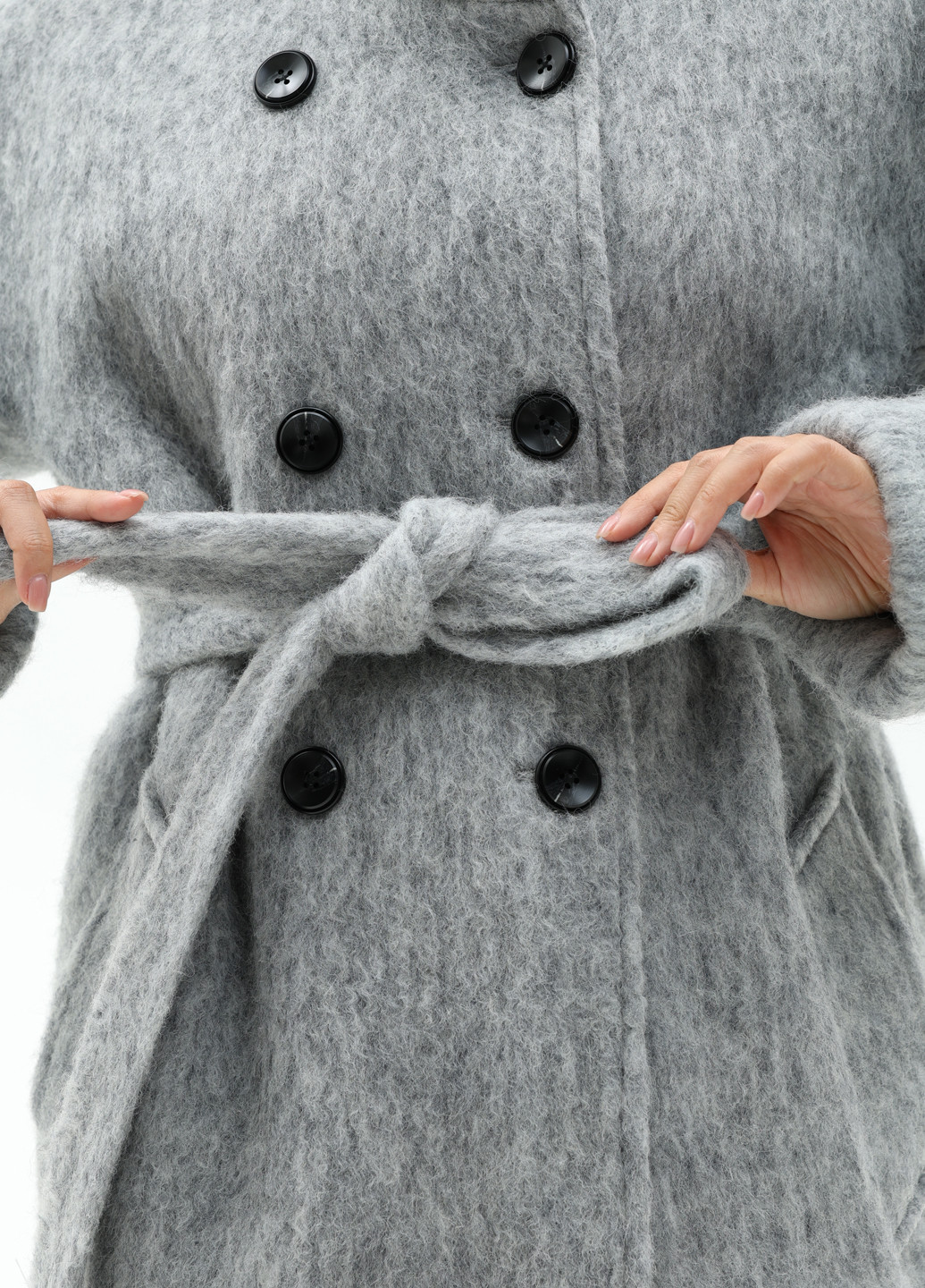 Сіре зимнє Пальто двобортне CHIUAS