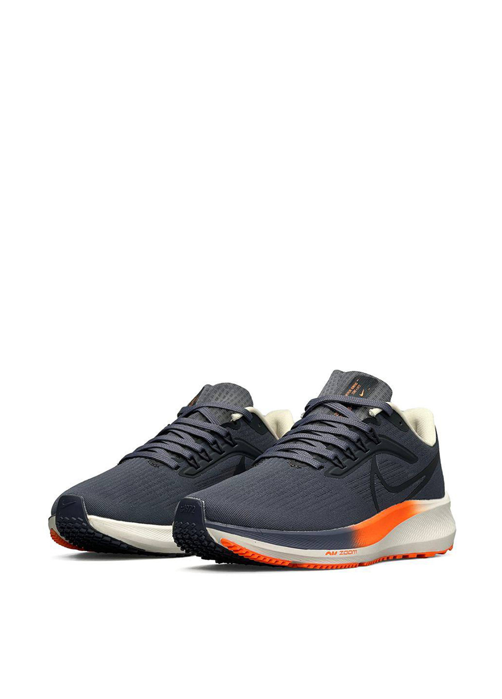 Темно-серые всесезонные кроссовки Nike Zoom Pegasus’39 Grey Orange