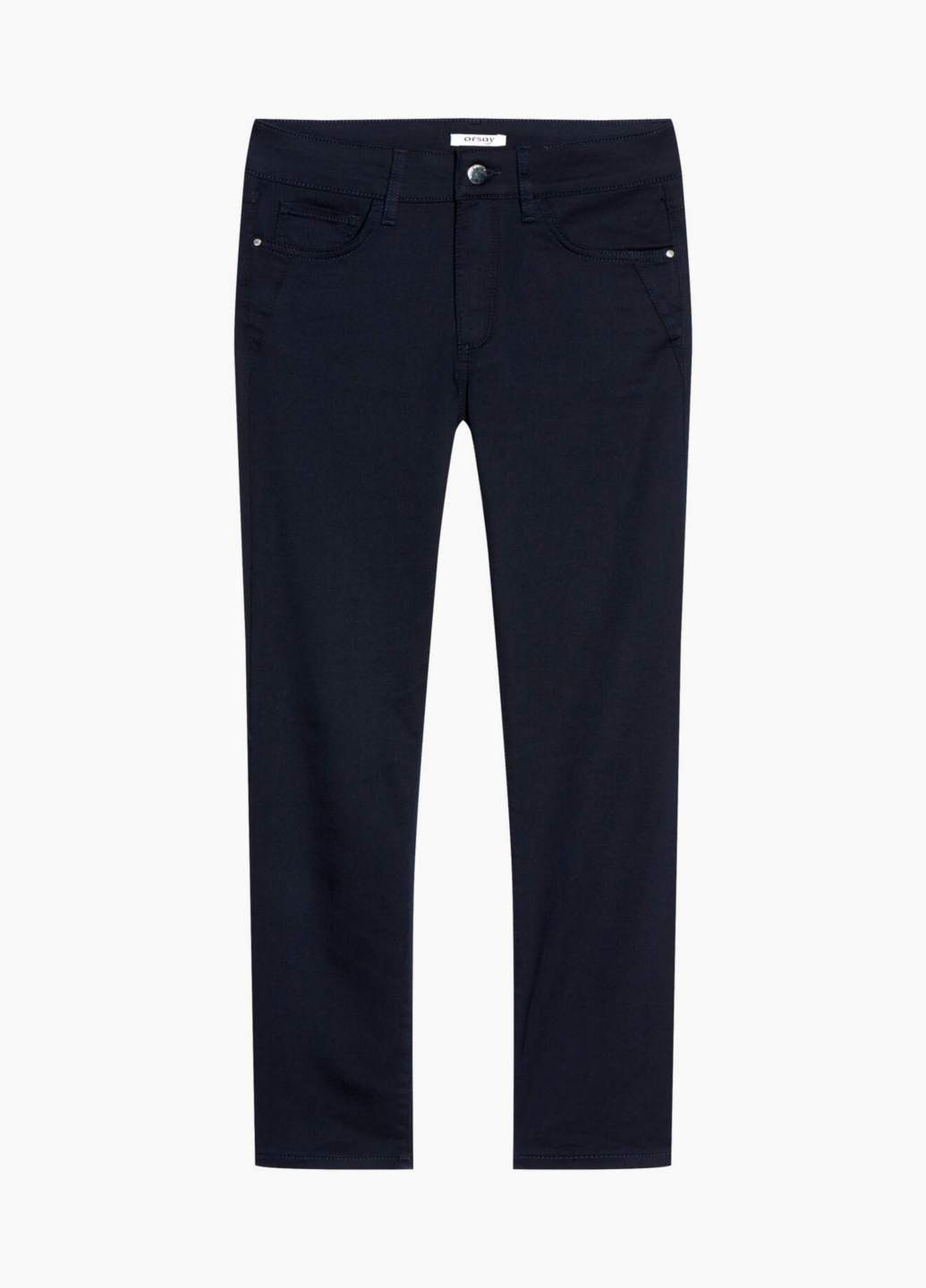 Темно-синие кэжуал демисезонные клеш, укороченные брюки Orsay
