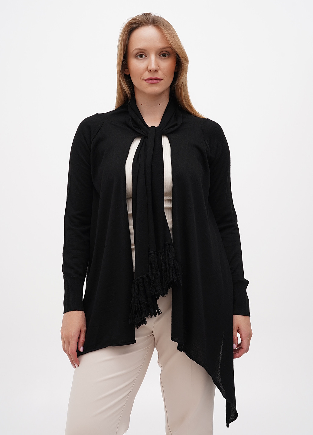 Черный демисезонный кардиган Sassofono