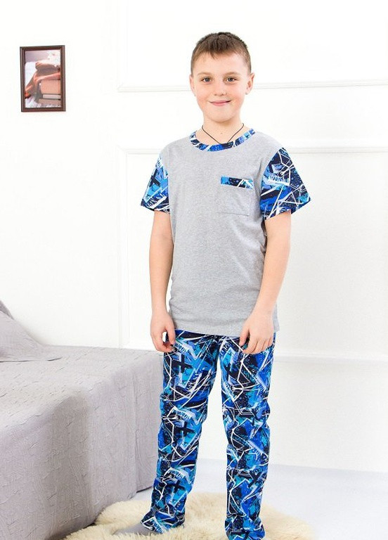 Голубая всесезон пижама для мальчика (подростковая) Носи своє 6076