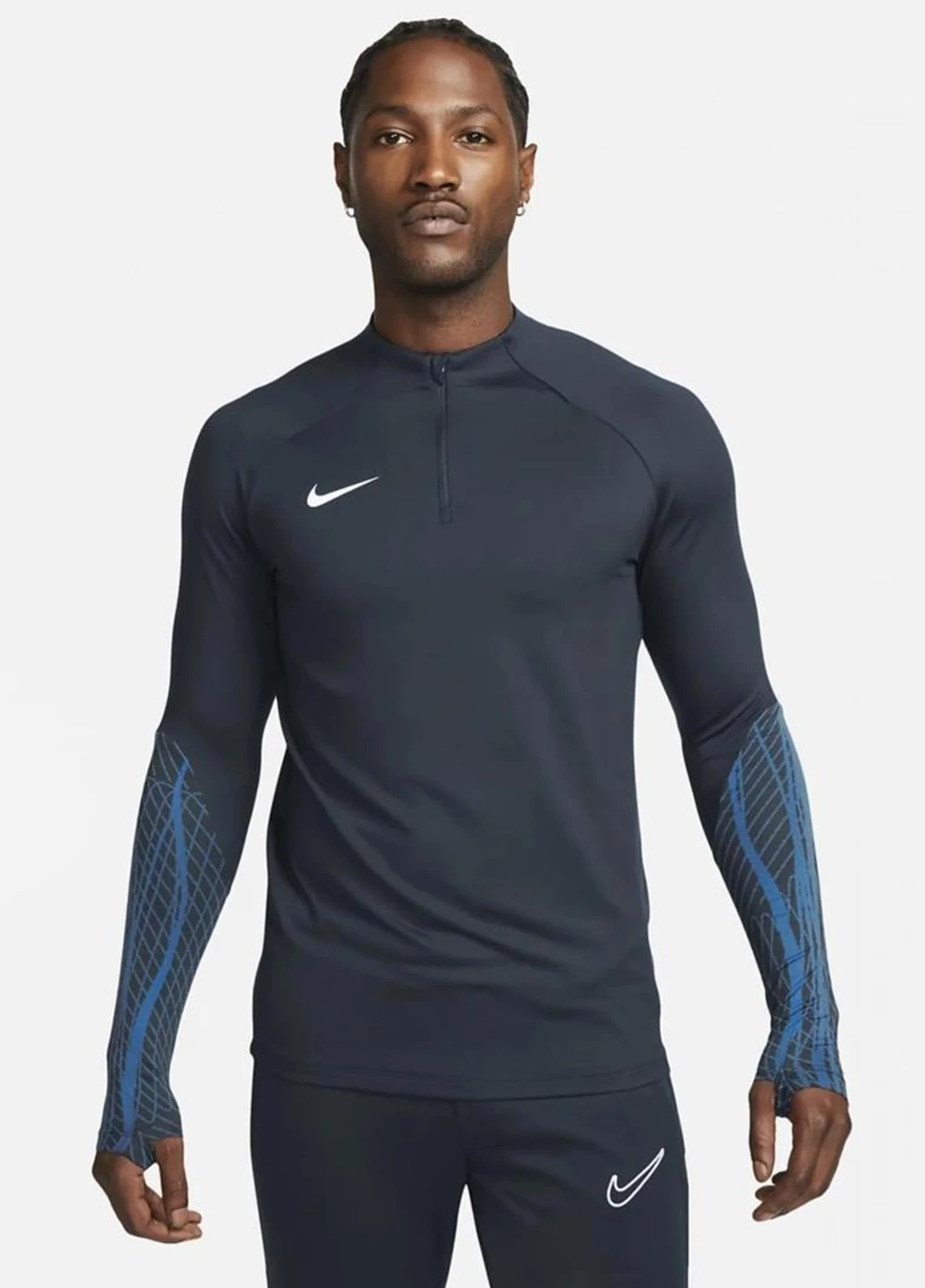 Лонгслів DV9225-451 Nike Dri-Fit Strike Blue геометричний синій спортивні поліестер