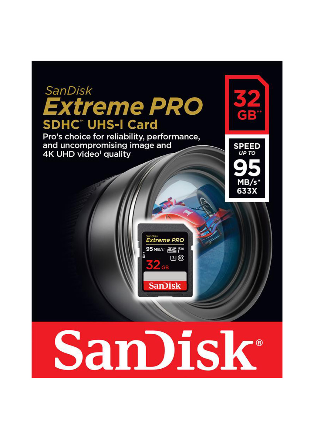 Карта пам'яті SDHC 32GB V30 UHS-I U3 (R95 / W90MB / s) 4K Extreme Pro (SDSDXXG-032G-GN4IN) SanDisk карта памяти sandisk sdhc 32gb v30 uhs-i u3 (r95/w90mb/s) 4k extreme pro (sdsdxxg-032g-gn4in) (130842517)