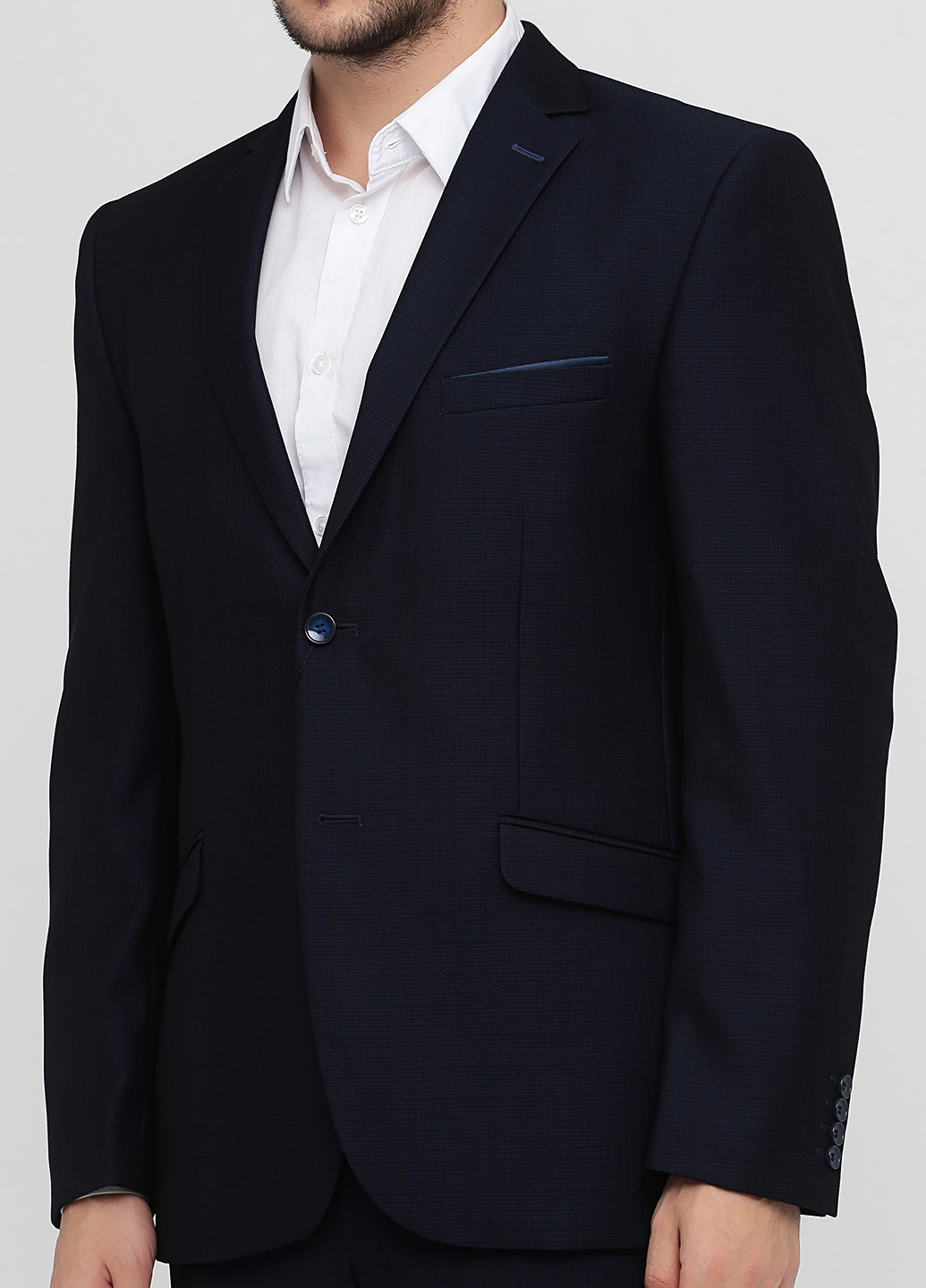 Темно-синий демисезонный костюм (пиджак, брюки) брючный Federico Cavallini