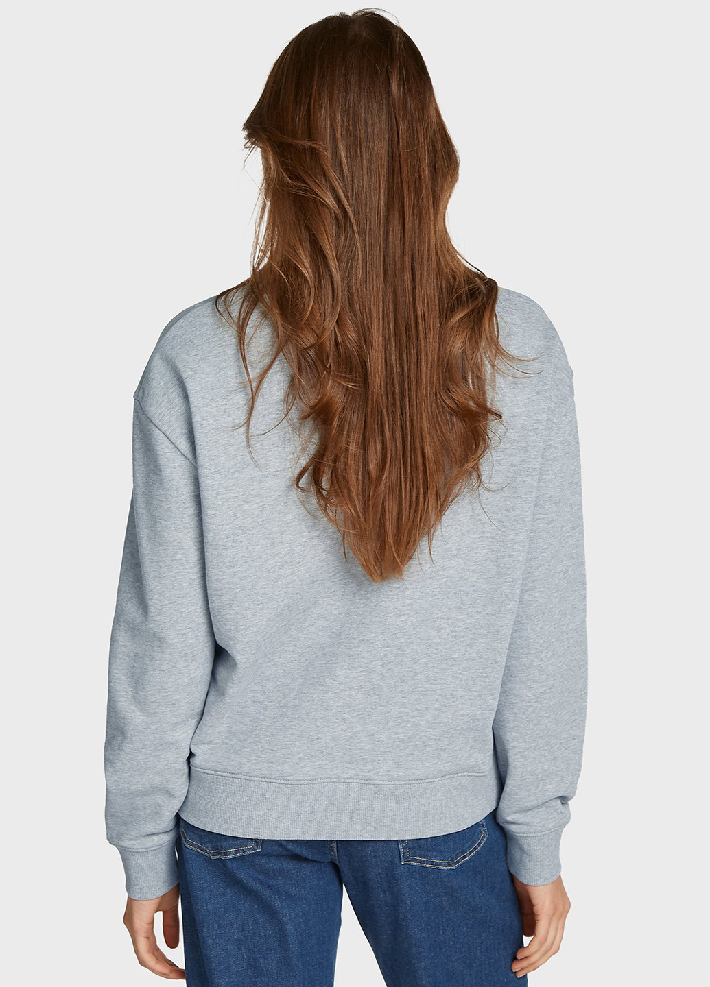 Светло-серый свитшот Calvin Klein меланж без декора (366302625)