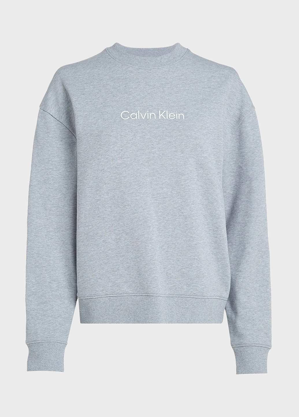 Светло-серый свитшот Calvin Klein меланж без декора (366302625)
