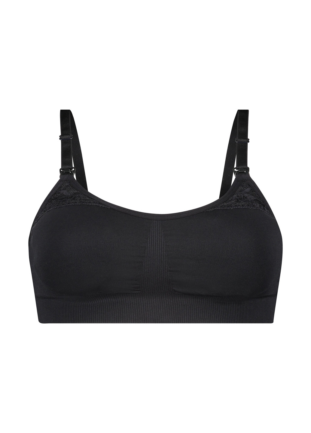 Чёрный топ бюстгальтер для кормящих Hunkemoller без косточек полиамид