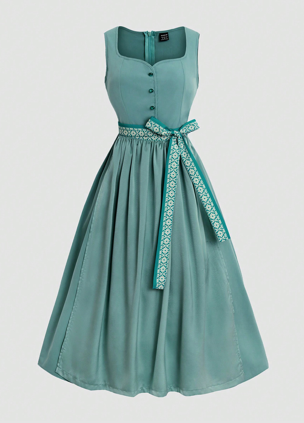 М'ятна святковий сукня кльош SHEIN однотонна