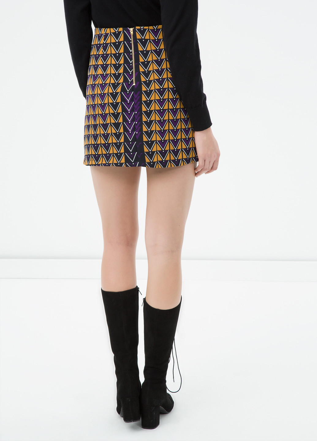 Разноцветная кэжуал с геометрическим узором юбка KOTON