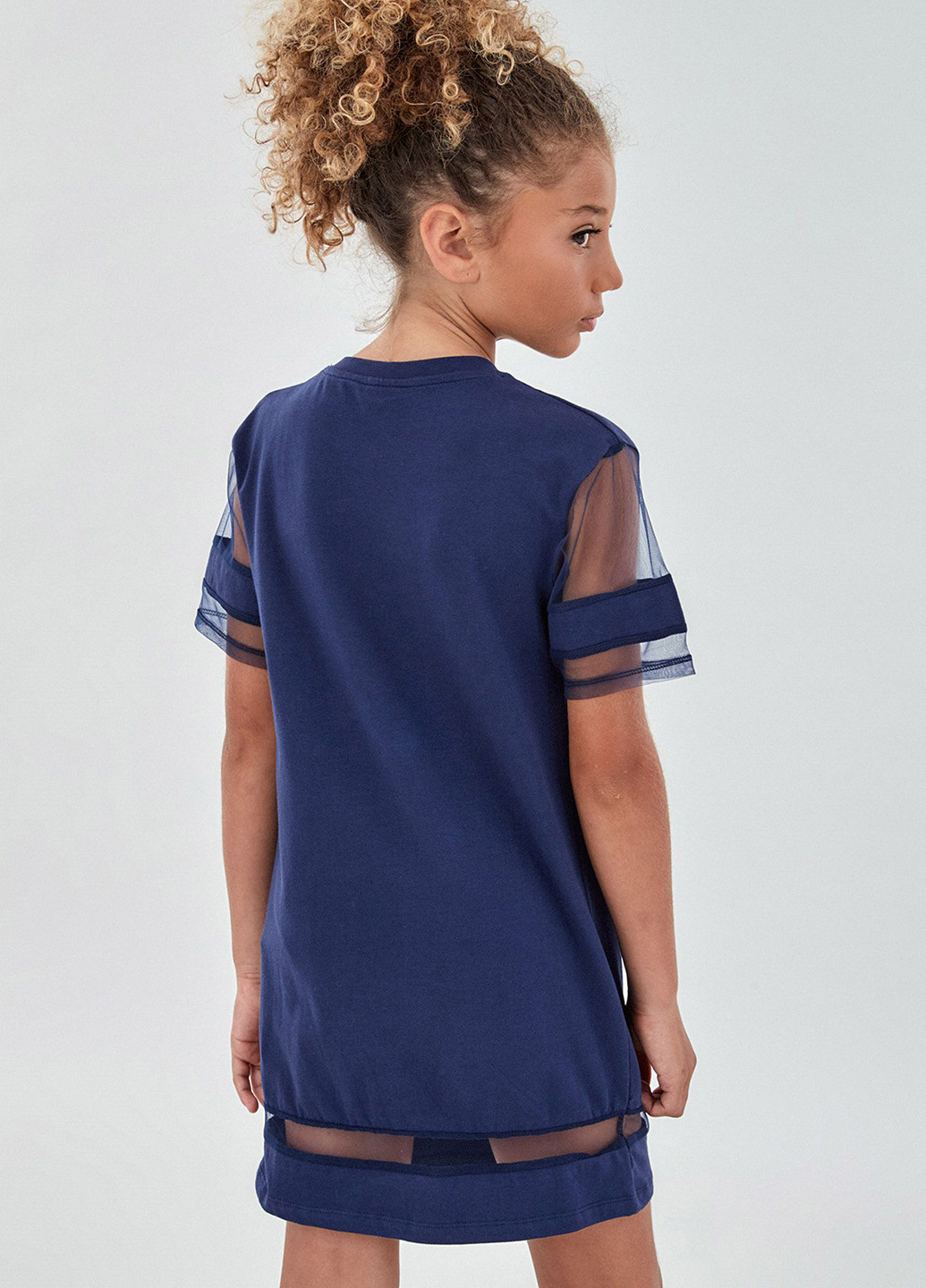 Темно-синее спортивное платье платье-футболка Piazza Italia с надписью