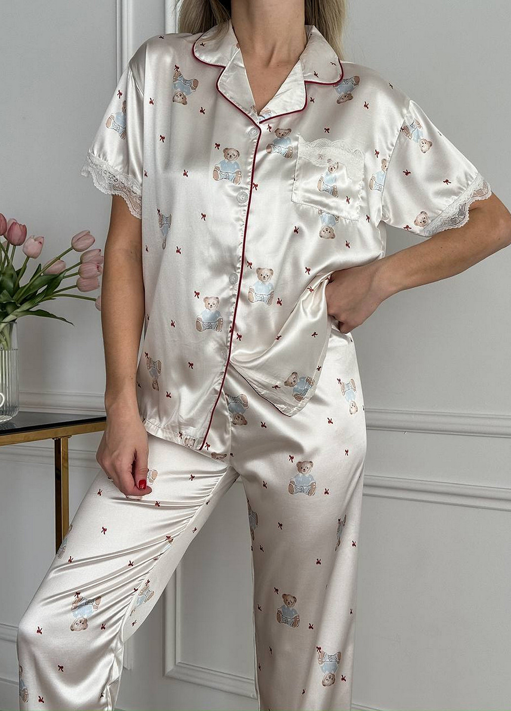 Молочная всесезон пижама (рубашка, брюки, шорты) рубашка + шорты + брюки NOVA VEGA