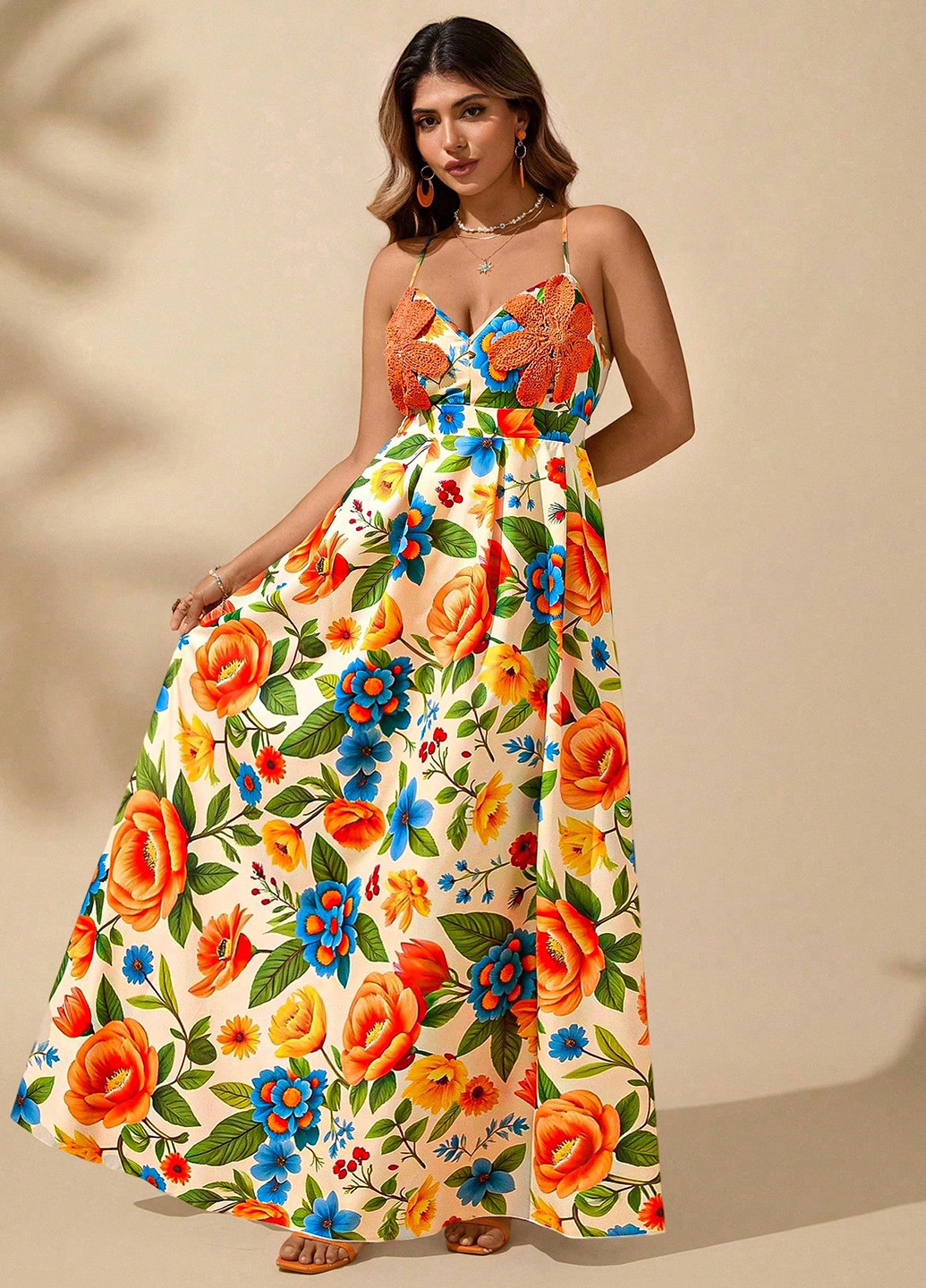 Летний женский сарафан SHEIN в цветочек