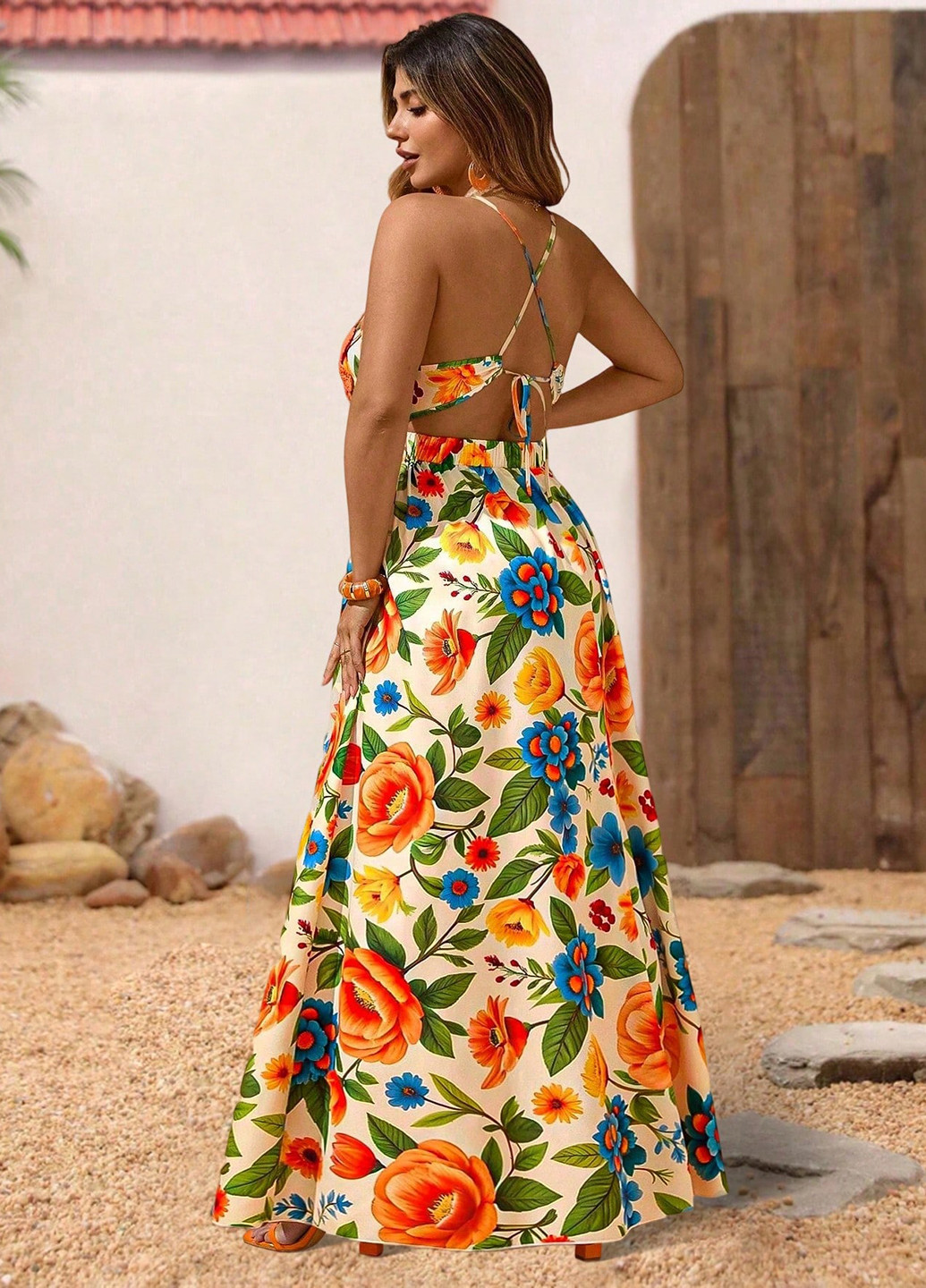 Летний женский сарафан SHEIN в цветочек