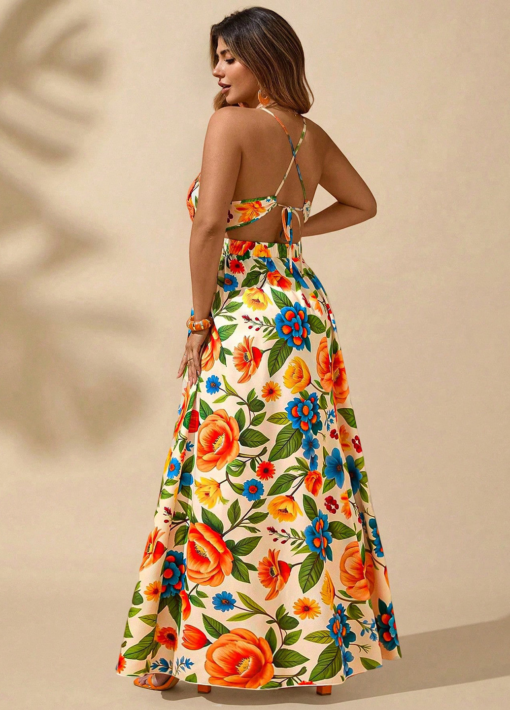 Летний женский сарафан SHEIN в цветочек