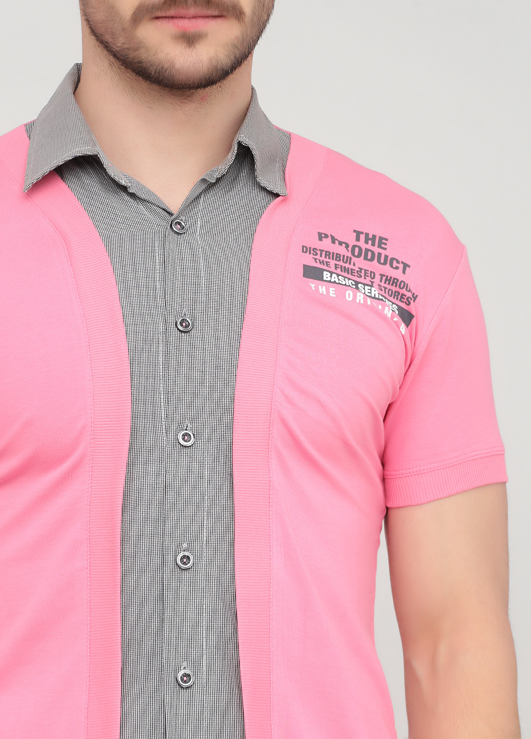Розовая кэжуал рубашка с надписями Baydo