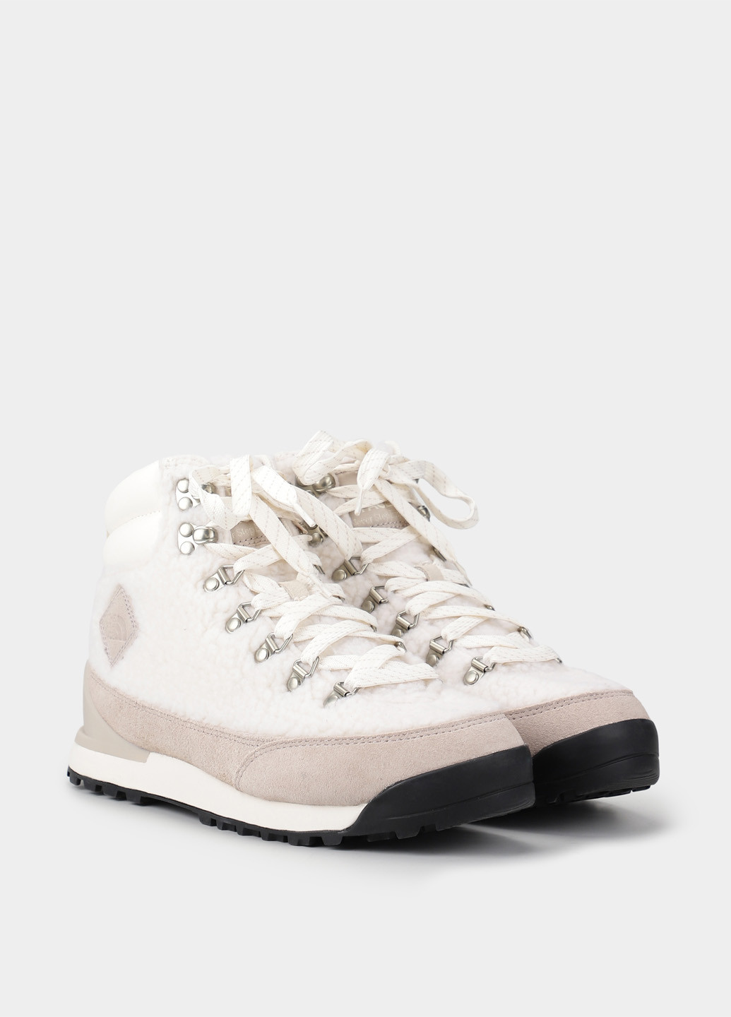 Зимние ботинки The North Face с логотипом, с белой подошвой из натуральной замши, из искусственного меха