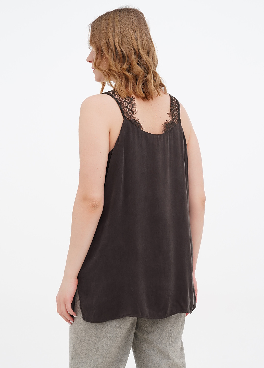 Темно-серая летняя блуза Fiorella Rubino