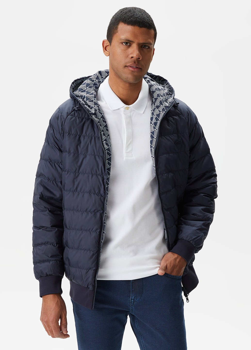 Темно-синя демісезонна куртка Lacoste