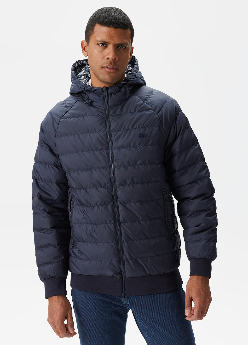 Темно-синя демісезонна куртка Lacoste
