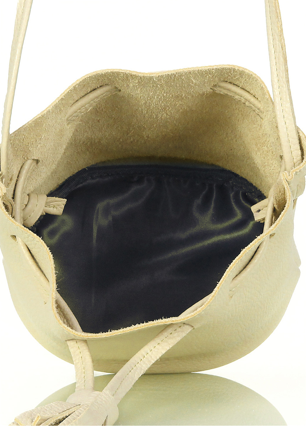 Шкіряна сумочка на зав'язках Bucket 17х20 см PoolParty (191022290)