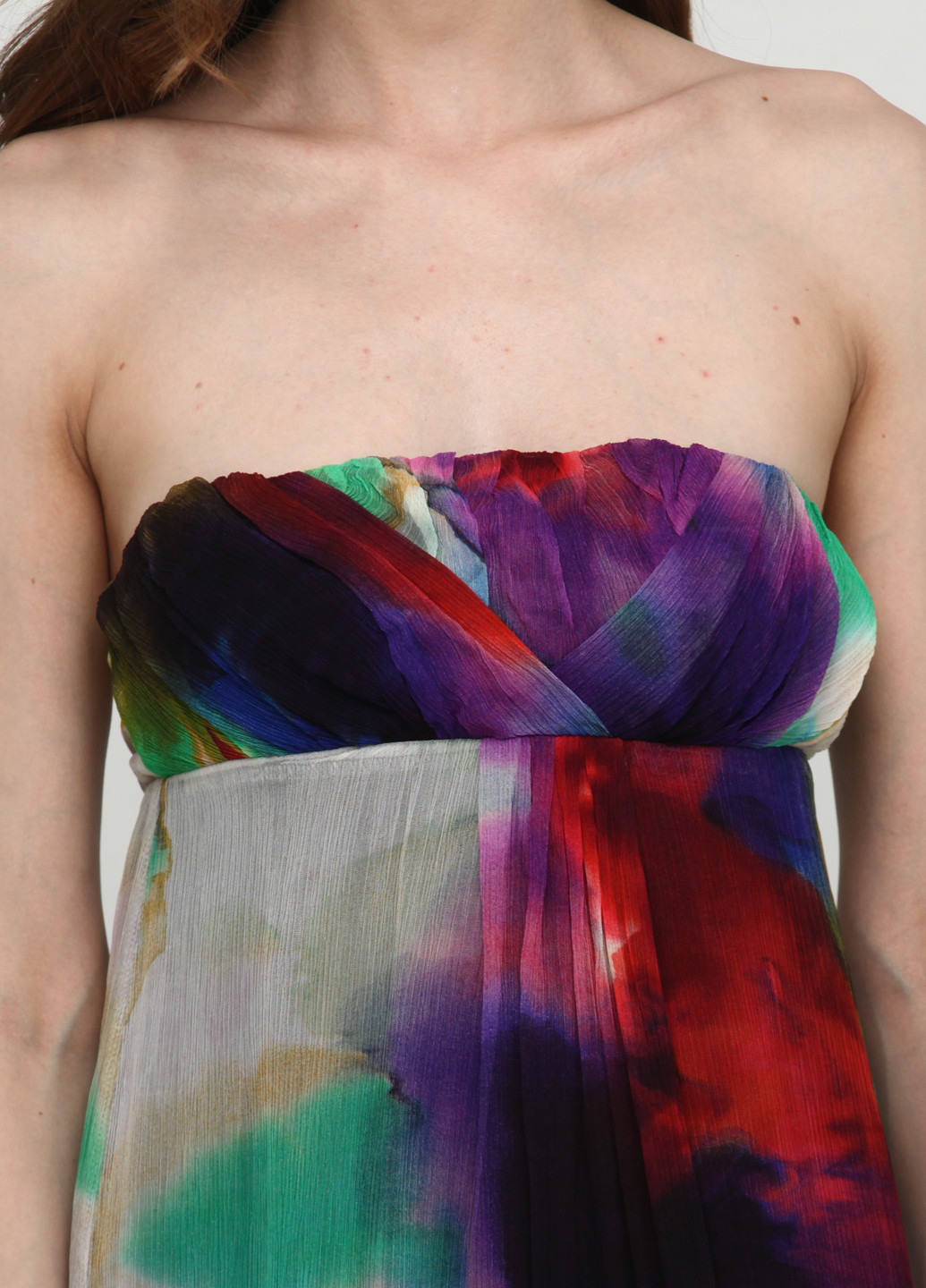 Комбинированное кэжуал платье бандо Asos с абстрактным узором