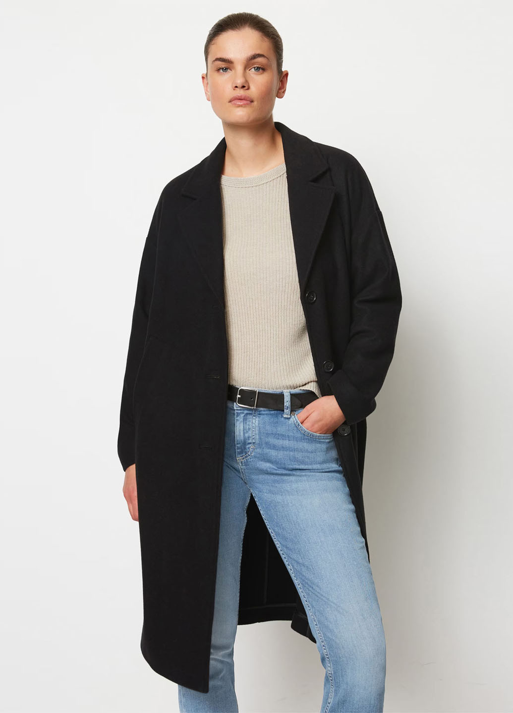 Черное демисезонное Пальто оверсайз Marc O'Polo