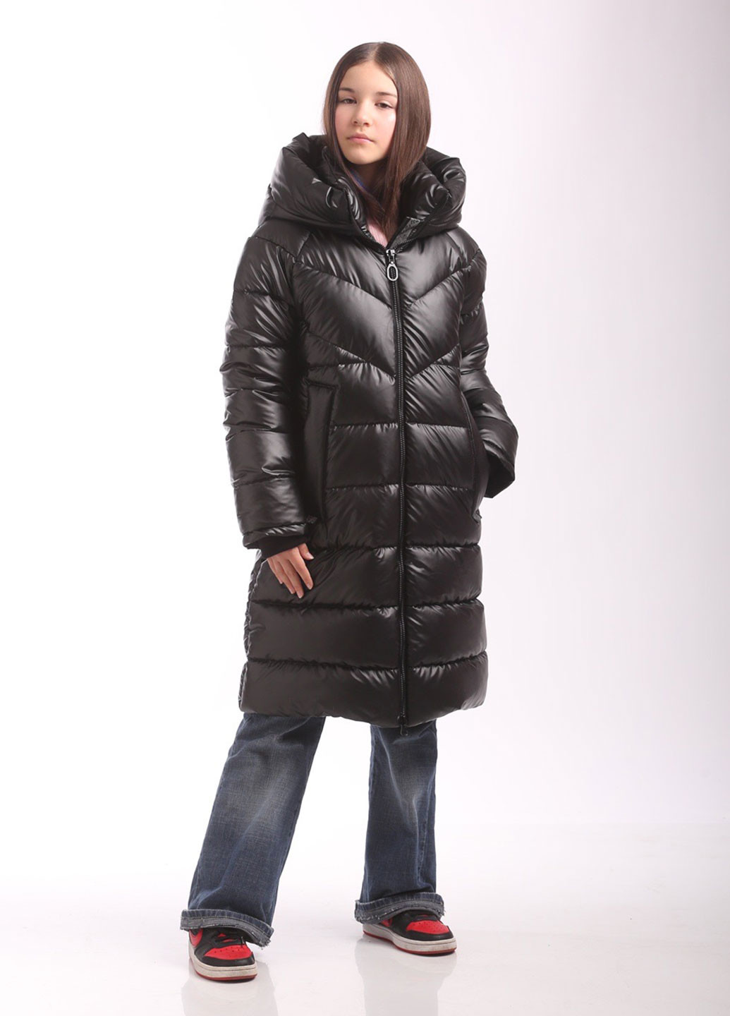 Черная зимняя зимняя куртка на экопухе Tiaren Megan