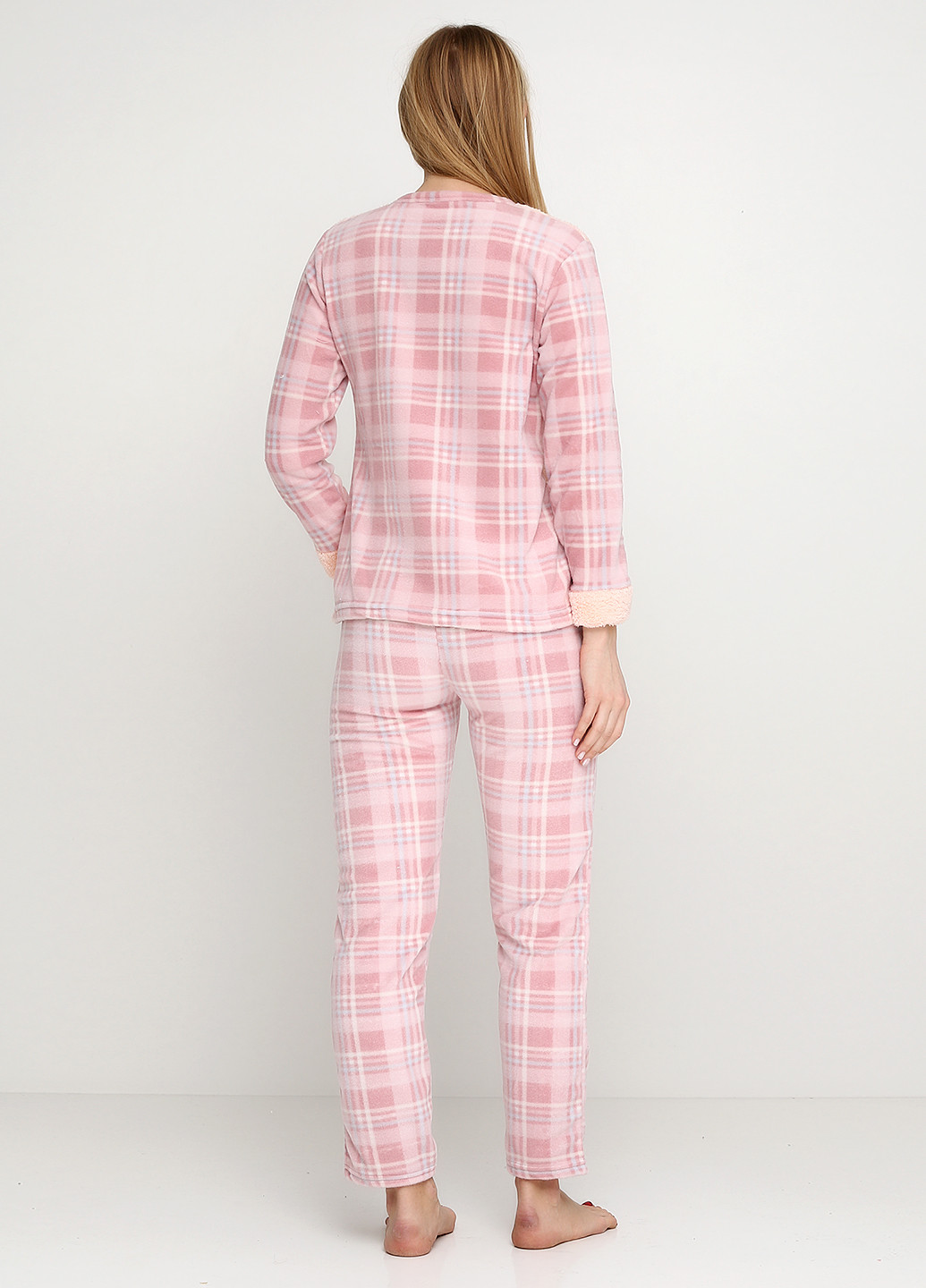 Персиковая всесезон пижама (свитшот, брюки, маска для сна) SNC