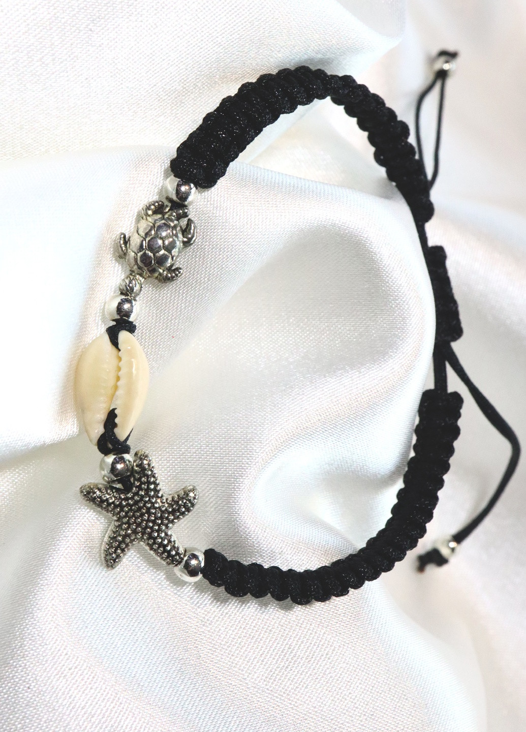 Браслет на руку пляжний "Морьський бриз" - сріблястий, чорний Анна Ясеницька (256019598)