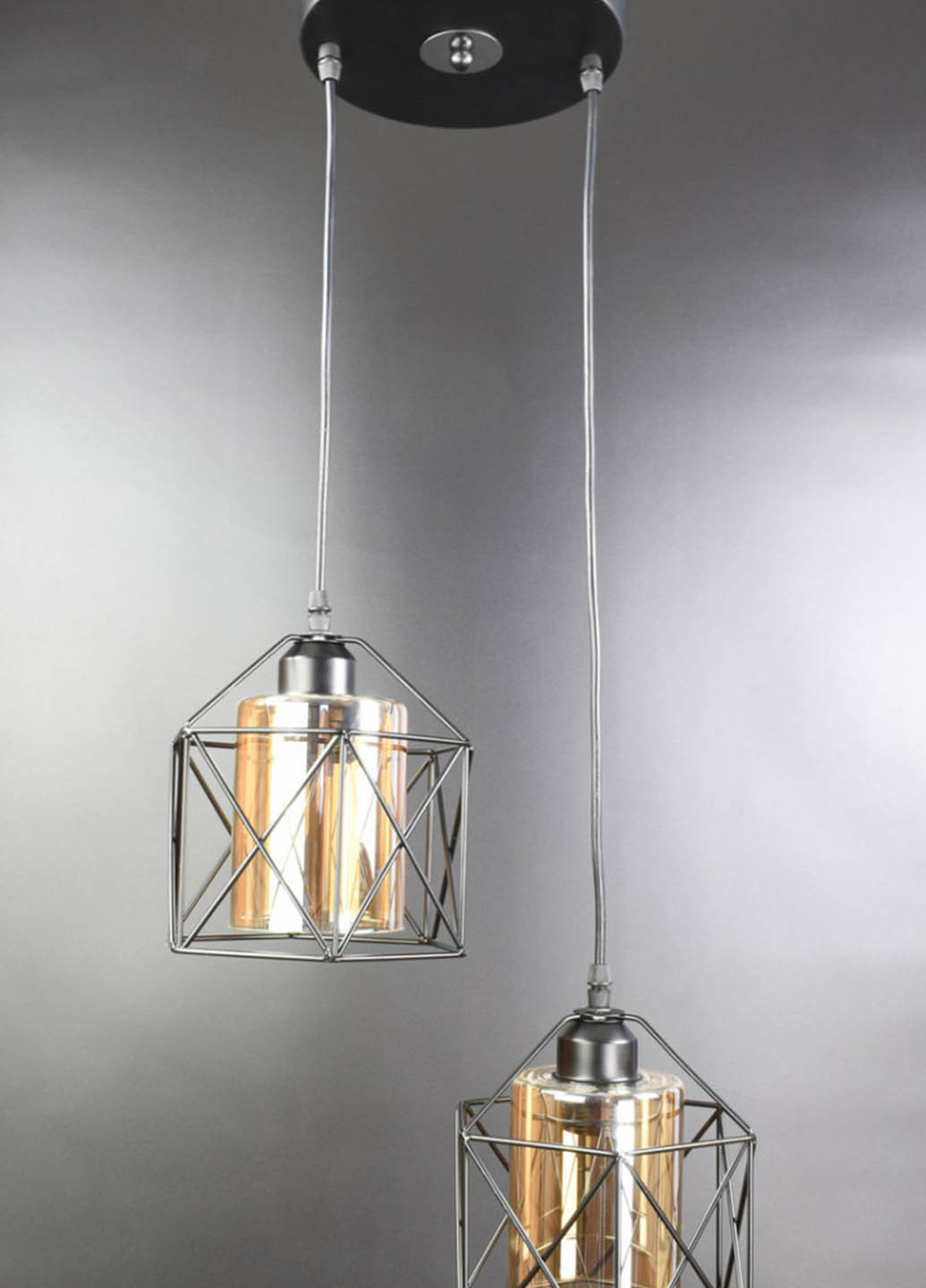 Люстра потолочная подвесная в стиле LOFT (лофт) 11770/2-br Черный 30х36х36 см. Handmade (234539532)