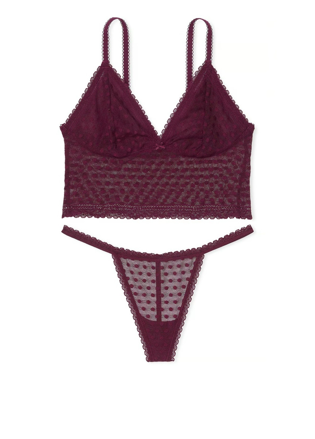 Темно-бордовий демісезонний комплект (бюстгальтер, трусики) Victoria's Secret