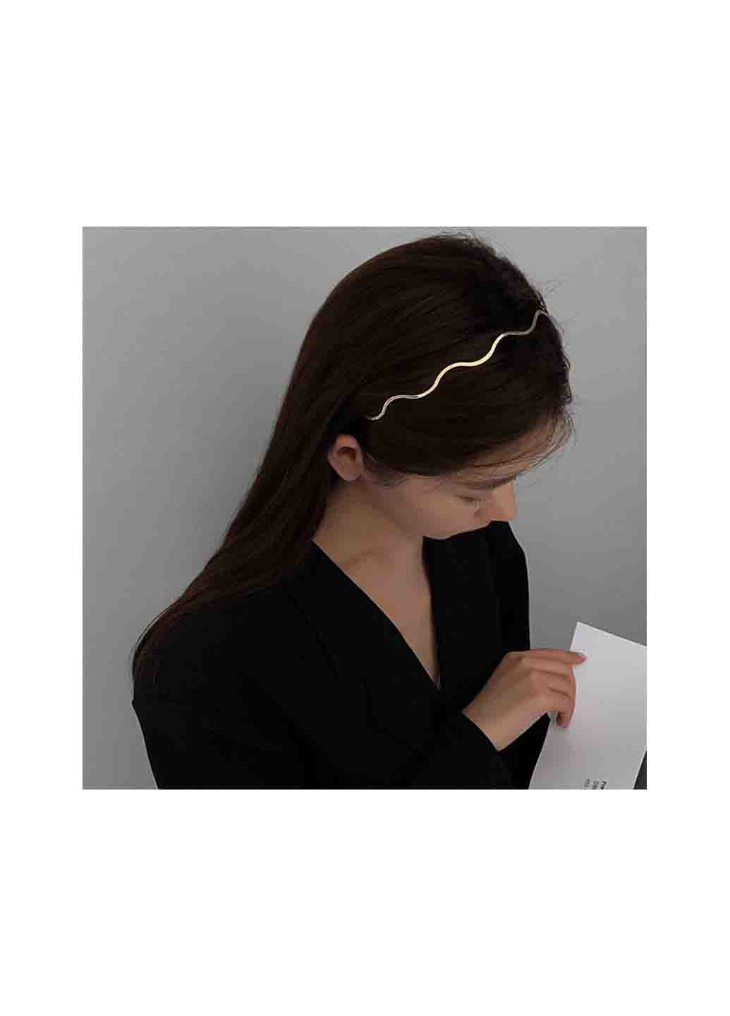 Обруч для волосся "Minimalism", золотистий Анна Ясеницька однотонний золотий метал