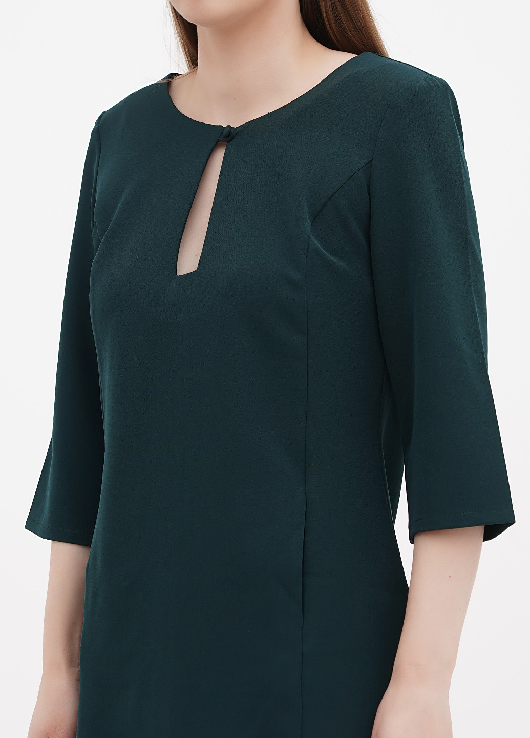 Темно-зеленое кэжуал платье а-силуэт Rebecca Tatti однотонное
