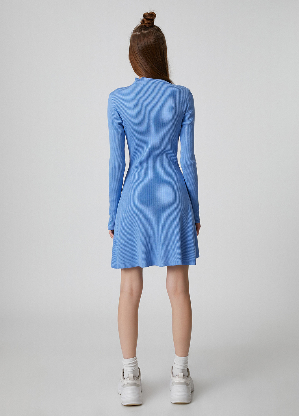 Блакитна кежуал плаття, сукня сукня-водолазка KOTON однотонна