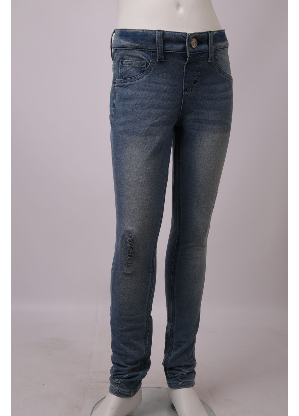 Серо-синие демисезонные скинни джинсы Justice