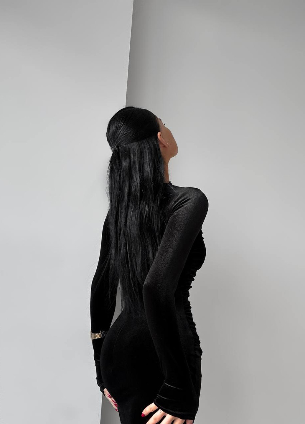 Чорна вечірня сукня силуетна No Brand однотонна