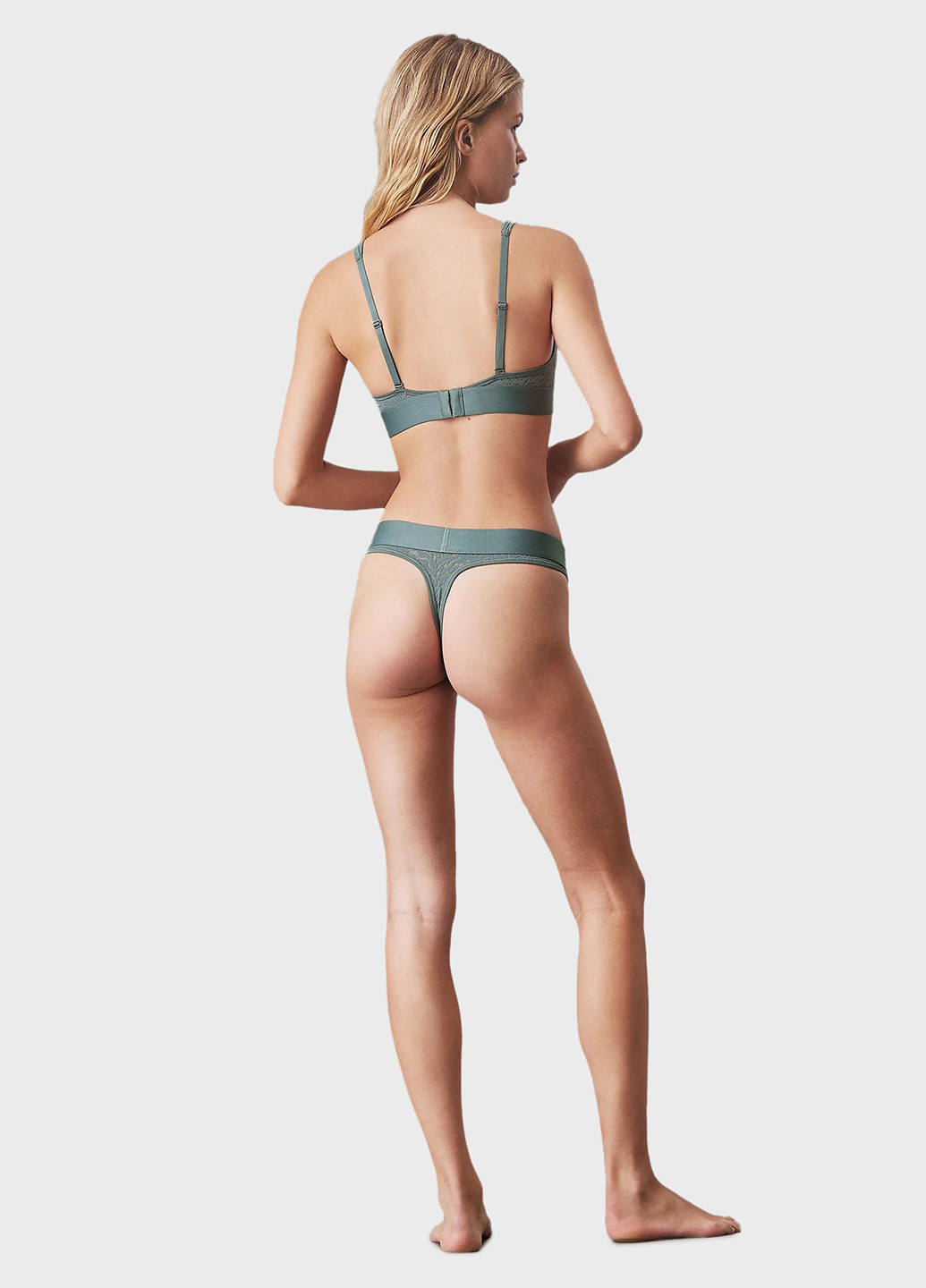 Серо-голубой топ бюстгальтер Calvin Klein без косточек полиамид