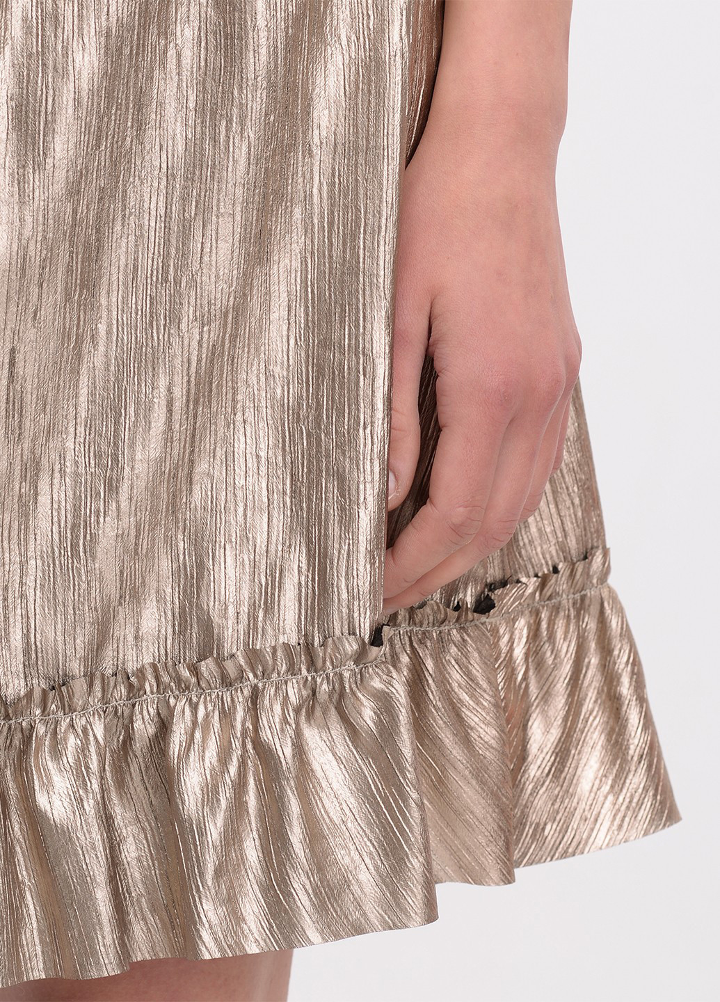 Золотая кэжуал однотонная юбка Tom Tailor а-силуэта (трапеция)