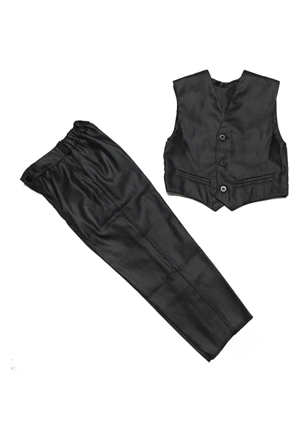 Черный демисезонный костюм (жилет, брюки) Модняшки