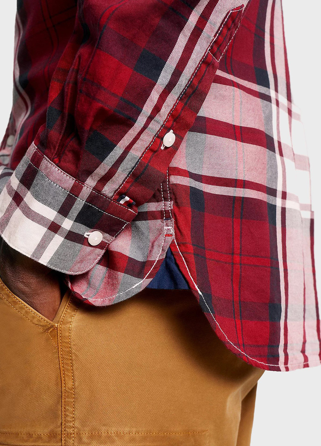 Бордовая кэжуал рубашка в клетку Tommy Hilfiger