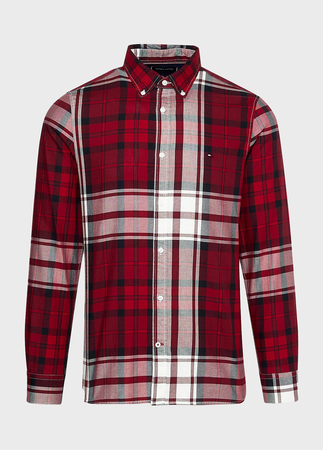 Бордовая кэжуал рубашка в клетку Tommy Hilfiger