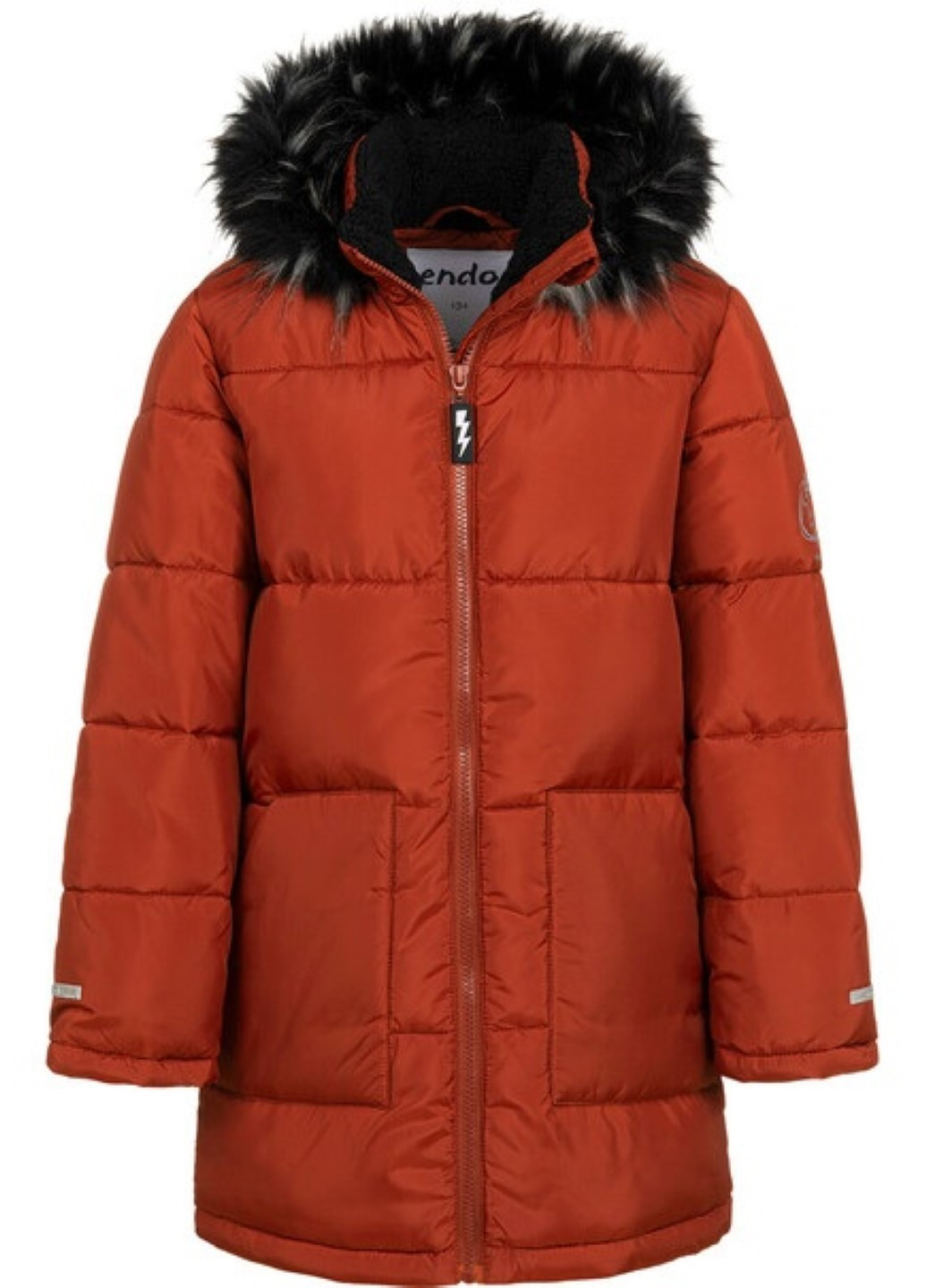 Терракотовая зимняя куртка удлиненная на мальчика демисезонная Endo C04A014_2